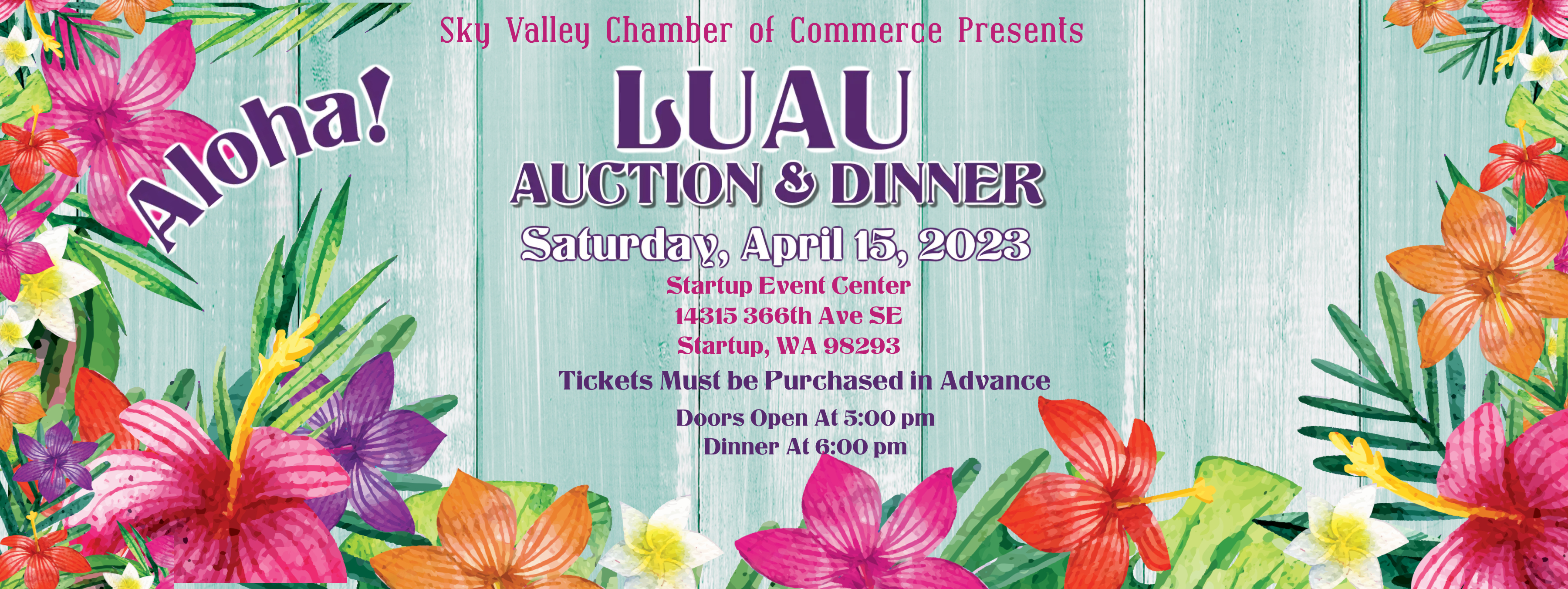 Event Promo Photo For Sky Valley Chamber Luau Dinner & Auction